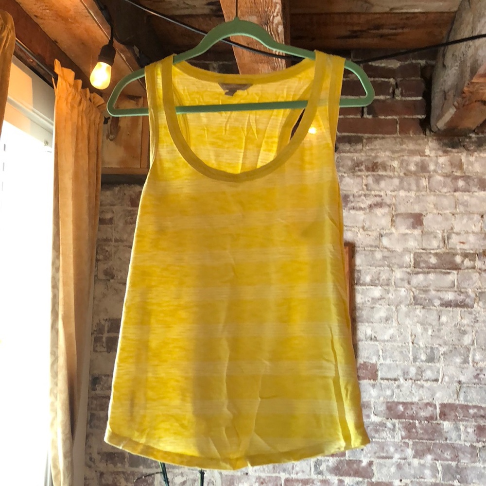 Banana Republic Yellow Striped Tank Top